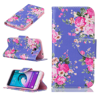 

Purple flowers Design PU Leather Flip Cover Wallet Card Holder Case for SAMSUNG GALAXY J3