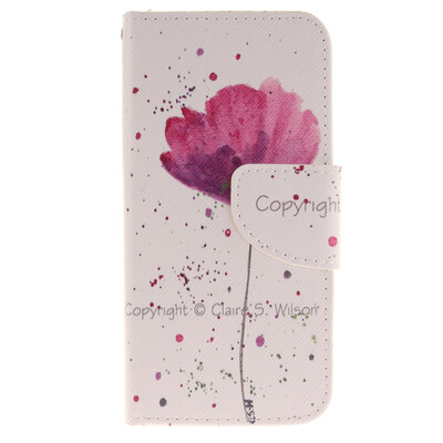 

Purple orchid Design PU Leather Flip Cover Wallet Card Holder Case for IPHONE 7