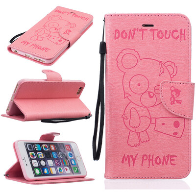 

Pink Bear Embossed PU Leather Wallet Case Classic Flip Cover with Stand Function and Credit Card Slot for IPHONE 6 PLUS/6S PLUS