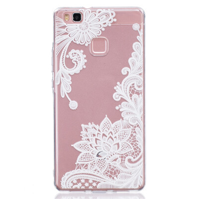 

Lace flowers Pattern Soft Thin TPU Rubber Silicone Gel Case Cover for HUAWEI P9 Lite