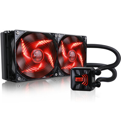 

Overclocking three PCCOOLER waves 240 CPU water cooling radiator multi-platform 12cm 2 integrated water LED red light intelligent fan cpu fan with silicone