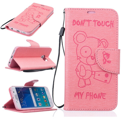 

Pink Bear Embossed PU Leather Wallet Case Classic Flip Cover with Stand Function and Credit Card Slot for SAMSUNG GALAXY S7