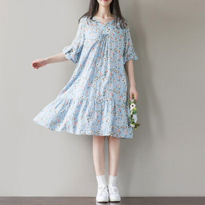 

CITYPLUS Floral Half Sleeve Dress--CWQZ172365