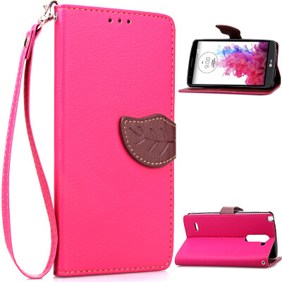 

Pink Design PU Leather Flip Cover Wallet Card Holder Case for LG G3 Stylus