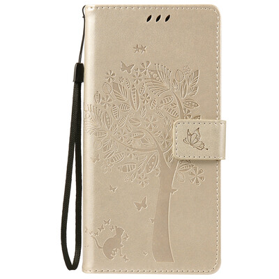 

Gold Tree Design Кожа PU флип крышки Кошелек Карты Держатель чехол для SONY XA ULTRA