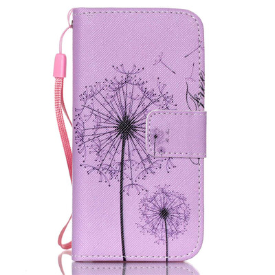 

Pink dandelion Design PU Leather Flip Cover Wallet Card Holder Case for IPHONE 5