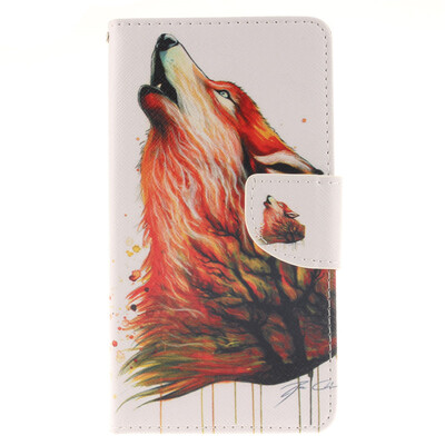 

Brown wolf Design PU Leather Flip Cover Wallet Card Holder Case for LG G4