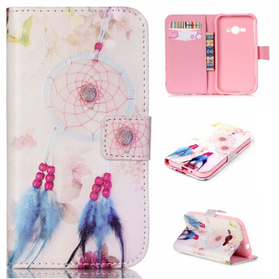 

Plumes and chimes Design PU Leather Flip Cover Wallet Card Holder Case for SAMSUNG Galaxy J1 Ace