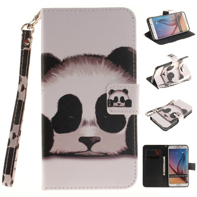 

Panda Design PU Leather Flip Cover Wallet Card Holder Case for SAMSUNG GALAXY S6 Edge Plus