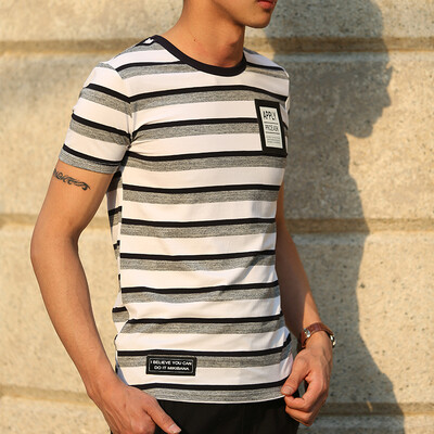 

Футболка Longyue Men Striped Slim с коротким рукавом LMTD173356 White XL
