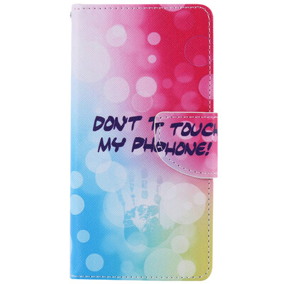 

Fingerprint Design PU Leather Flip Cover Wallet Card Holder Case for SONY M2