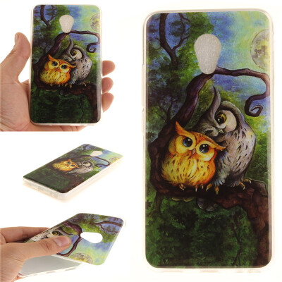 

Oil painting owl Pattern Soft Thin TPU Rubber Silicone Gel Case Cover for Meizu mx5