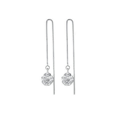 

Yoursfs® Threader Drop Earrings Sparkling Crystal Ball Pendant 18k White Gold Plated