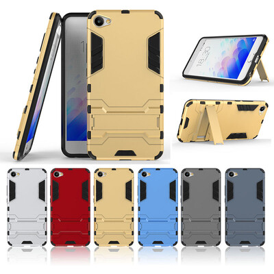 

Gold Slim Robot Armor Kickstand Shockproof Hard Rugged Rubber Back Case For MEIZU X