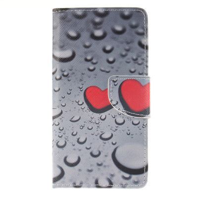 

Heart-shaped waterdrop Design PU Leather Flip Cover Wallet Card Holder Case for Sony Xperia M4