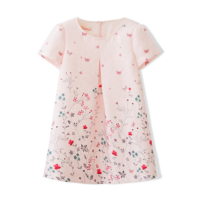 

Flossie Flordeer French Kids Girl Butterfly Print Dress F6026 Rice Pink 110