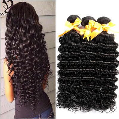 

7A Indian Virgin Hair 3 Bundles Indian Deep curly wet and wavy virgin Indian hair Deep wavy Human Hair Weave Aliexpress Coupon