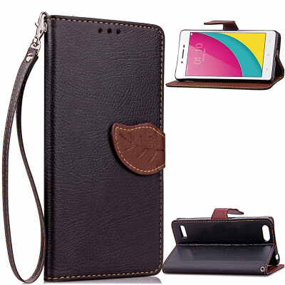 

Black Design PU Leather Flip Cover Wallet Card Holder Case for OPPO A33