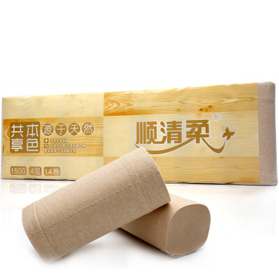 

Shunqing soft toilet paper to share the true color of the four layers of 107g coreless paper * 14 volumes