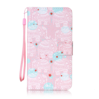 

Pink Elephant Design PU Leather Flip Cover Wallet Card Holder Case for Xiaomi Redmi Note 3