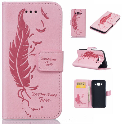 

Pink Plumes and birds Embossed PU Leather Wallet Case Classic Flip Cover with Stand Function and Credit Card Slot for SAMSUNG Gala