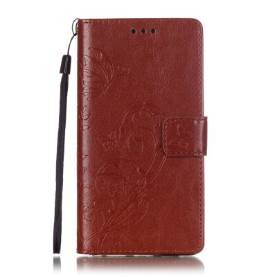 

Brown Flower Design PU Leather Flip Cover Wallet Card Holder Case for HUAWEI P8LITE