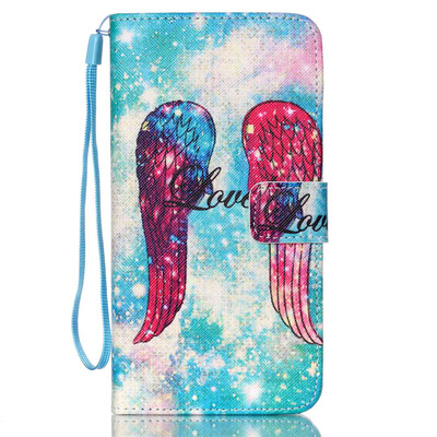 

Angel Wings Design PU Leather Flip Cover Wallet Card Holder Case for SAMSUNG S5