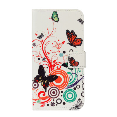 

Colorful butterfly Design PU Leather Flip Cover Wallet Card Holder Case for Samsung J2 Prime