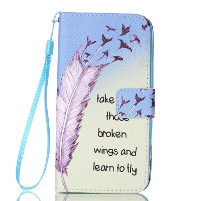 

Feathers&Birds Design PU Leather Flip Cover Wallet Card Holder Case for LG K8