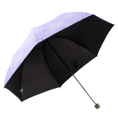 

Paradise umbrella school girl black silk screen three fold ultra-light mushroom princess sunny umbrella sun umbrella purple 30134ELCJ