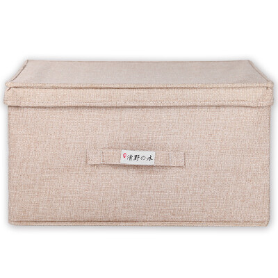 

【Jingdong Supermarket】 Qing Ye の wood fabric storage box ⑥ No. linen can be folded 100 satisfied box clothing finishing box 40L