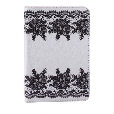 

Lace Style Embossing Classic Flip Cover with Stand Function and Credit Card Slot for iPad Mini 4