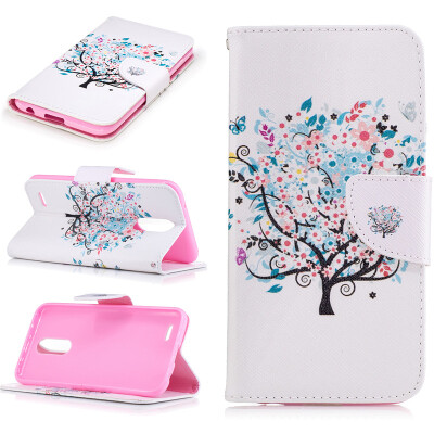 

Small tree Design PU Leather Flip Cover Wallet Card Holder Case for LG K10 2017