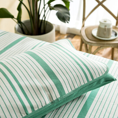 

Large bed DAPU pillow towel home textiles cotton old coarse cloth yarn-dyed striped pillow a pair of Shandong old coarse cloth process 2 pieces of blue gray stripe 365g Article 50 80cm
