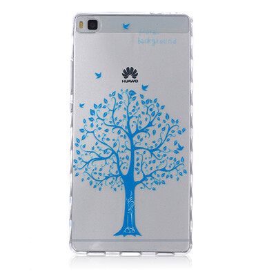 

Blue tree Pattern Soft Thin TPU Rubber Silicone Gel Case Cover for HUAWEI P8