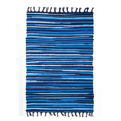 

Jiangnan Leaves mats living room bedroom kitchen&toilet door mat mat weaving 50 80cm blue bar with anti-skid pad