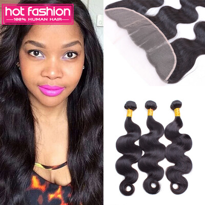 

8A Grade Malaysian Body Wave Hair With Frontal Unprocessed 3Bundles And Frontal Hot Fashion Bundles With Frontal Best Quality