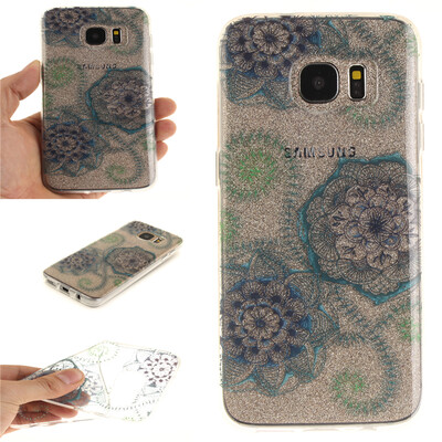 

Blue and green dream flower Pattern Soft Thin TPU Rubber Silicone Gel Case Cover for SAMSUNG GALAXY S7 Edge