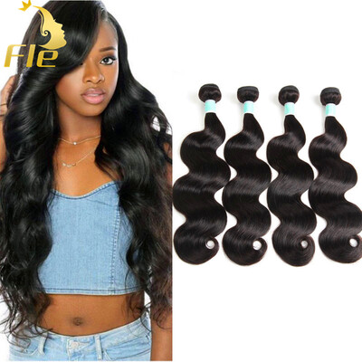 

4Bundles Body Wave Virgin Human Hair Indian Body Wave Hair Waves Extensions Deal Natural Color 8-28 inch Mixed Length