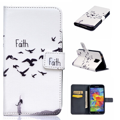 

Faith Design PU Leather Flip Cover Wallet Card Holder Case for SAMSUNG GALAXY S5