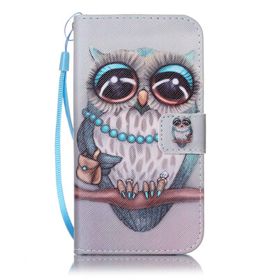 

Gray Owl Design PU Leather Flip Cover Wallet Card Holder Case for SAMSUNG J5