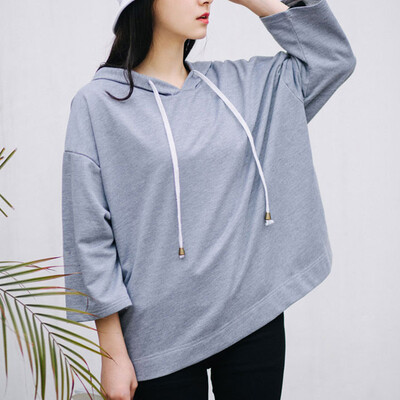 

City plus CITYPLUS Sen Department of art retro seven bat sleeves loose sets of T-shirt hooded sweater women CWWY173353 green S