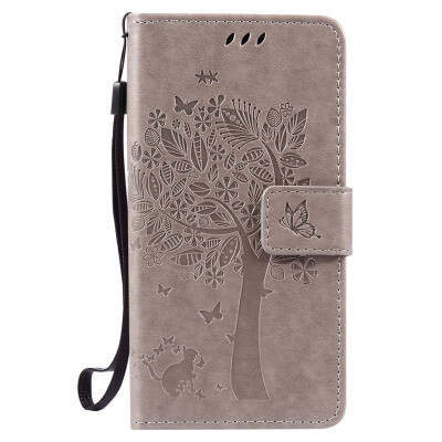 

Gray Tree Design PU Leather Flip Cover Wallet Card Holder Case for LG X POWER