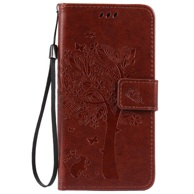 

Brown Tree Design Кожа PU флип крышки Кошелек Карты Держатель чехол для HUAWEI Enjoy 5