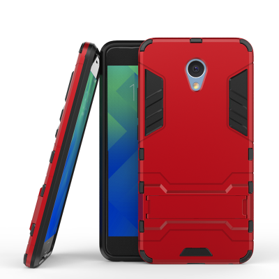 

Red Slim Robot Armor Kickstand Shockproof Hard Rugged Rubber Back Case For MEIZU Note 5