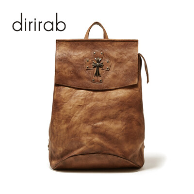 

Dirirab Genuine Leather Backpack Shoulder Bag Import Leather Leather Bag Simple Fashion Retro Double Back Handbag Travel Bag