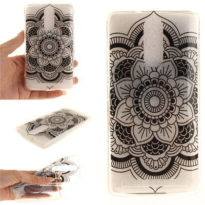 

Black sun flower Pattern Soft Thin TPU Rubber Silicone Gel Case Cover for Lenovo K5 Note