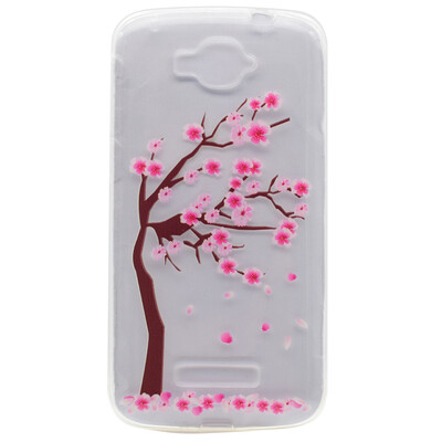 

Cherry tree Pattern Soft Thin TPU Rubber Silicone Gel Case Cover for Alcatel One Touch Pop C7