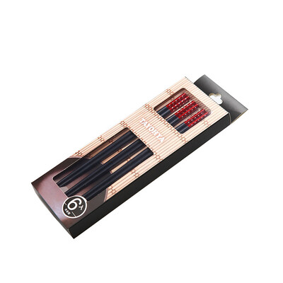 

Variety of houses TAYOHYA alloy chopsticks 6 into the gift box hotel Japanese home chopsticks high temperature chan if the stars red