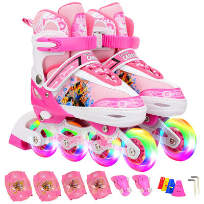 

Armor Warriors Children's Roller Skates Men's and Women's Outdoors Toys Skateboards All-Round Flash Skates KJ336 Pink M Code